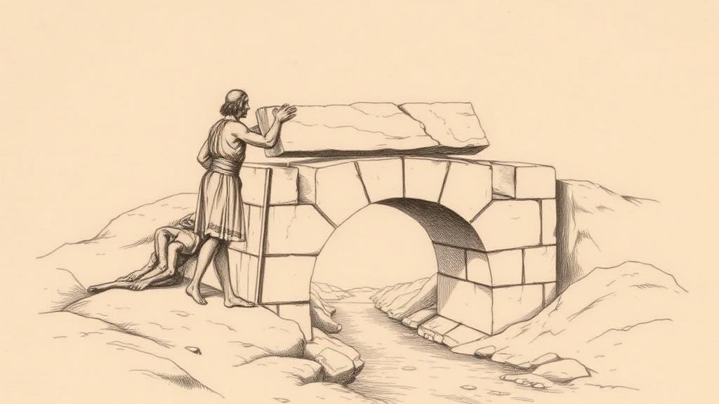 The Arkadiko bridge, or the oldest arch still standing